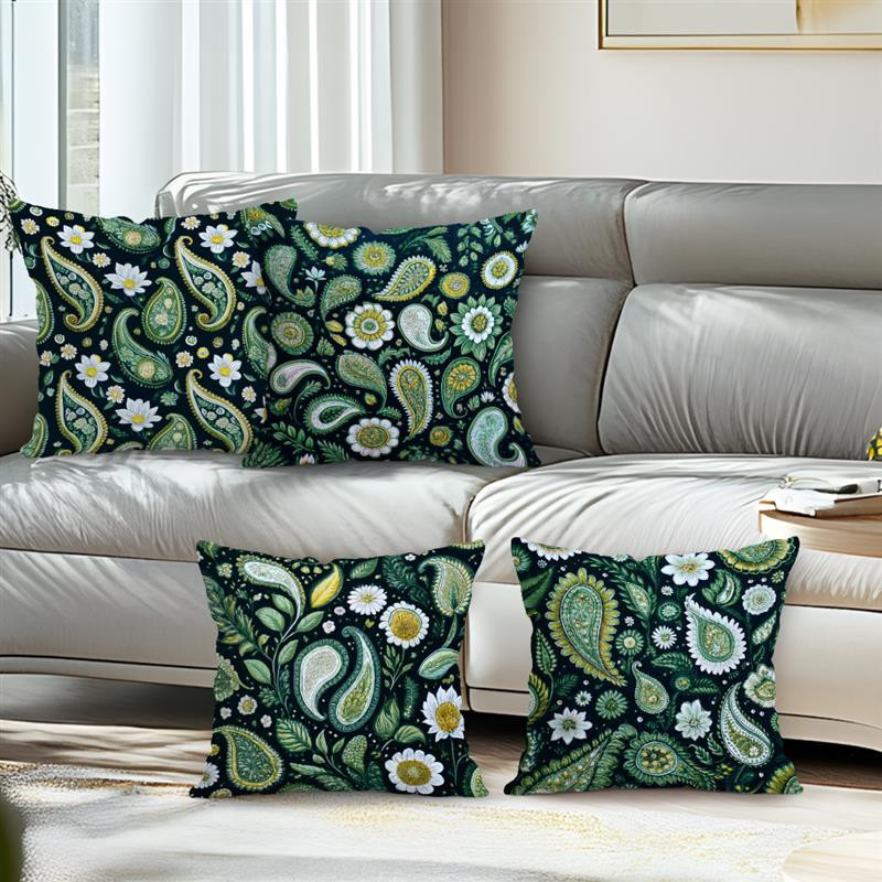 Kissenbezug mit Paisley-Muster im Vintage-Stil aus Polyester, B/B: 18 x 18 cm - Bild 4