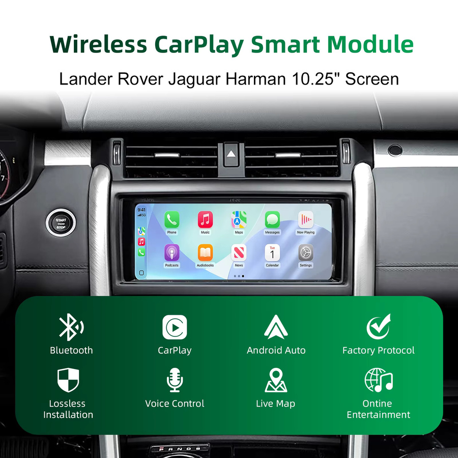 EzoneTronics Kabelloses CarPlay und Android Auto Nachrüstkit für Land Rover Range Rover Discovery 5 und Evoque - Bild 2