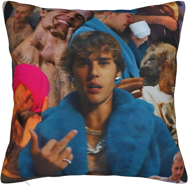 JMG Clothing Kissenbezug Justin Bieber Konzert 2026 Design, Mehrfarbig, B/T/H: 45 x 45 x 0 cm - Bild 1