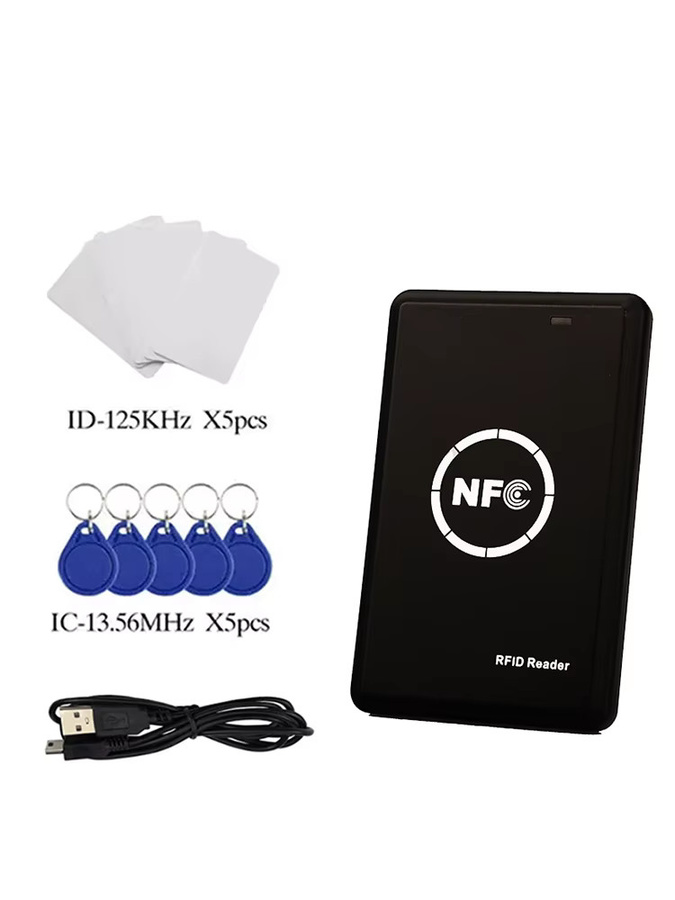 HACHANLUN RFID-Kopierer und NFC-Smartcard-Duplikator mit 13,56 MHz und 125 kHz, USB-Leser und Schreiber für UID, T5577 und EM4305, Schwarz - Bild 6