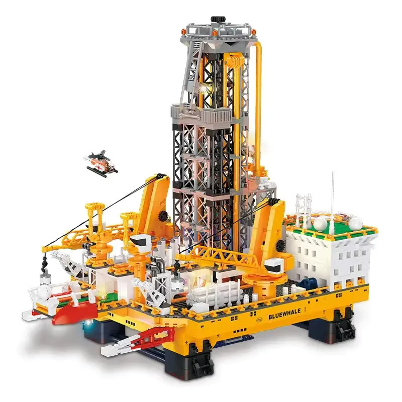 Offshore-Ölbohrbrunnen-Bausteine, Modellbausteine, mit beleuchteter Bohrplattform, 3271 Stück, ab 14 Jahren - Bild 4