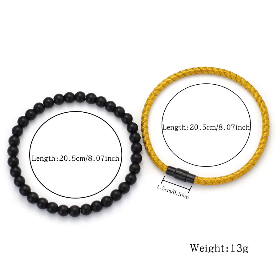 Noter Armband-Set, Onyx-Stein, Schwarz, Herren - Bild 2