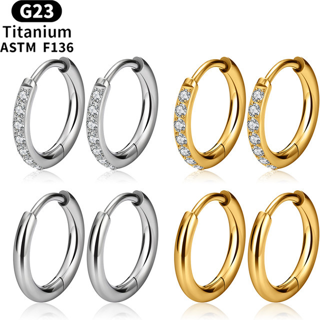 Creolen Titan, Zirkonia, Silber, Damen - Bild 1