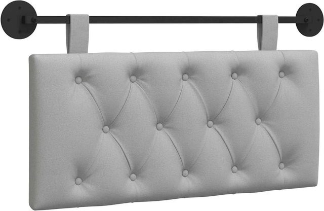 vidaXL Hängendes Kopfteil in Wolkengrau aus Stoff, Modernes Polsterteil für das Schlafzimmer, Breite: 90 cm, Höhe: 55 cm, Tiefe: 7 cm - Bild 1