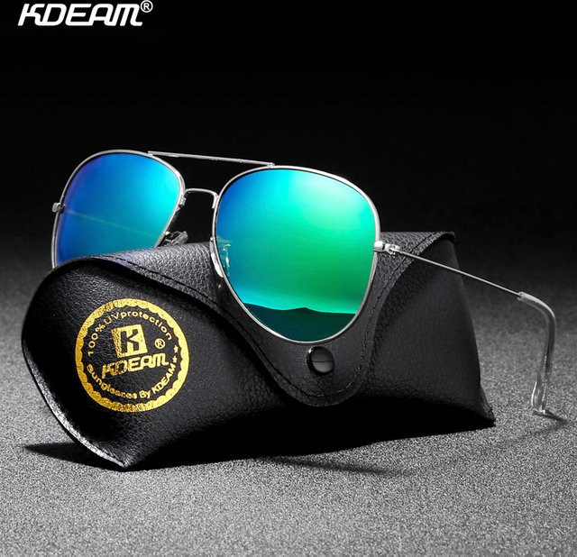 KDEAM Air Force Pilot Sonnenbrille, Vollrand, Metall, Herren, aviator - Bild 1