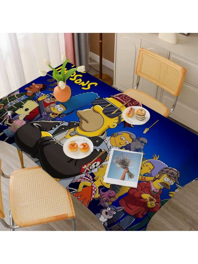 S-Simpson Wasserdichte rechteckige Tischdecke für Esszimmer und Partys - Bild 7