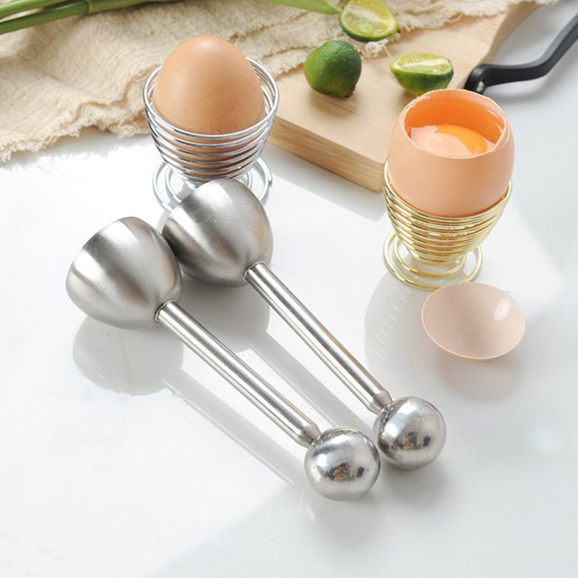 JIUAN Ei Topper aus Edelstahl Eierschalen Cutter und Ei Cracker in Gold oder Silber - Bild 1
