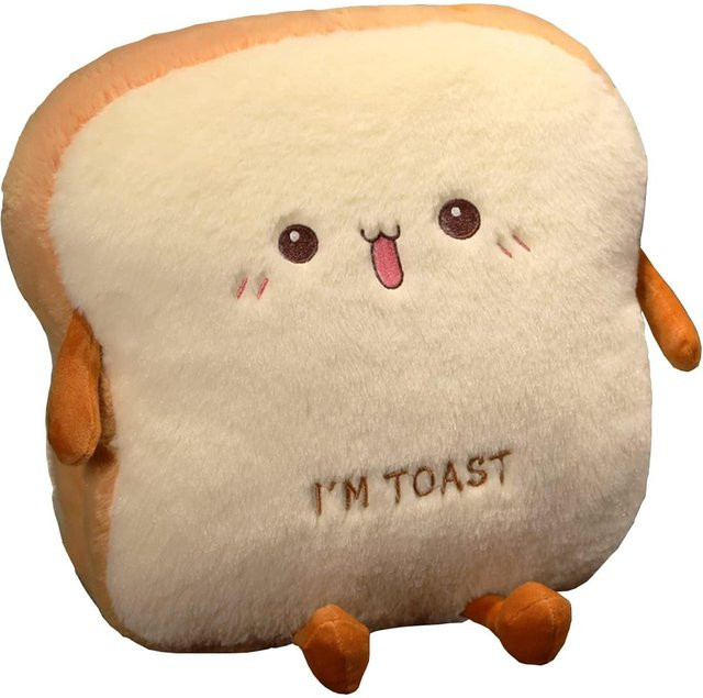 Yiran Health & Beauty Toastbrot Plüschkissen, Stofftierkissen, mit Handtasche - Bild 1