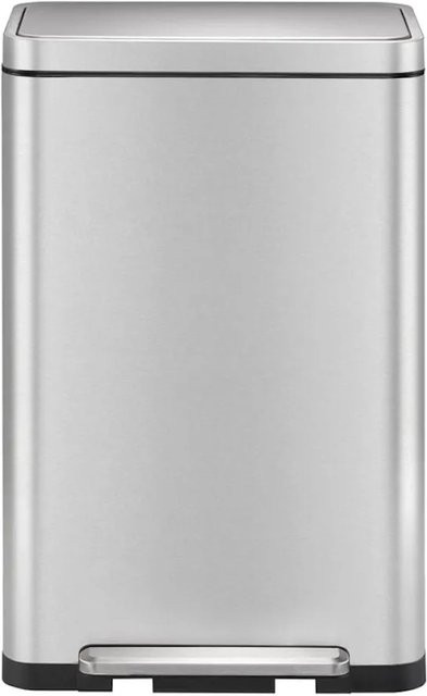 PROREGAL Treteimer Silber mit extra breitem Pedal und gedämpftem Stay Open Deckel, H x B x T: 63,7 x 36,2 x 29,7 cm, 30 Liter - Bild 1