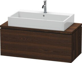 Duravit Waschtischunterschrank Compact L-Cube in Nussbaum gebürstet mit einem Auszug, Breite: 102 cm, Tiefe: 47,7 cm, Höhe: 40 cm - Bild 1