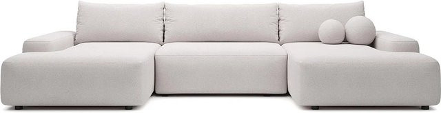 Vente-unique Schlafsofa Daviso in Beige mit L-Form und Stoffbezug, Breite: 360 cm - Bild 1