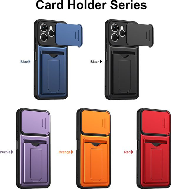 Tecno Spark 40 4G Wallet Case mit Kartenfach und Halterung in Rot, Matte Silikonhülle - Bild 1