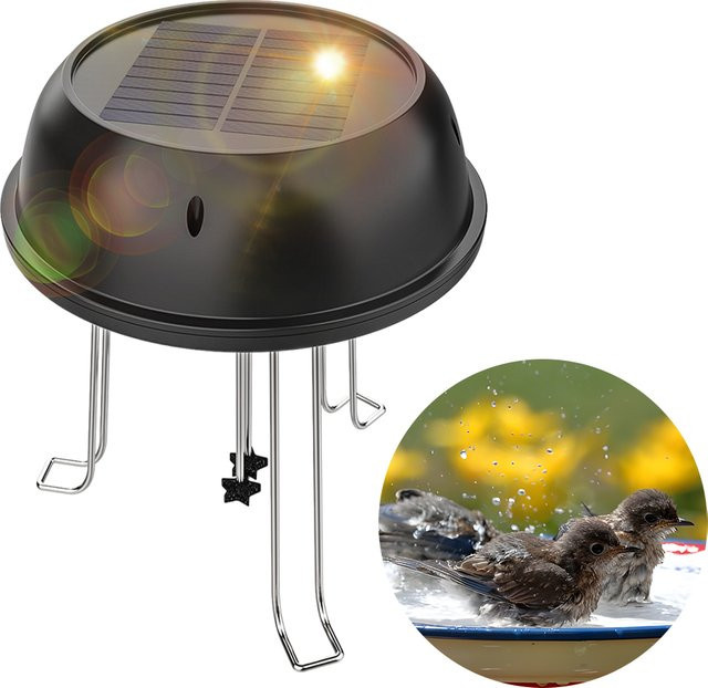 Solarbetriebener Wasser Rührer für Vogelbad und Gartenteich, runder Solar Bubbler Aerator mit 0,5 W und 5V - Bild 1