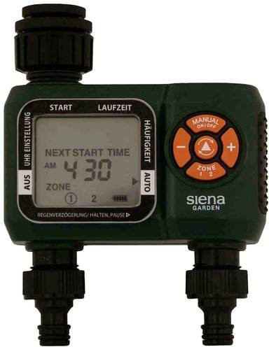 Siena Garden L77450 WT2200 Digitaler Bewässerungscomputer mit LCD-Display in Grün - Bild 1