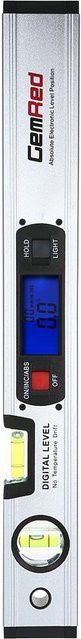 GemRed Digitaler Wasserwaage-Winkelmesser mit Magnet aus Aluminium, Farbe: Silber, Länge: 40,6 cm - Bild 1