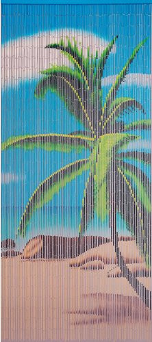CONACORD Dekorationsvorhang Paradies mit Bambus-Motiv, B/H: 90 x 200 cm, Multicolor (weiß, blau, grün, braun) - Bild 1