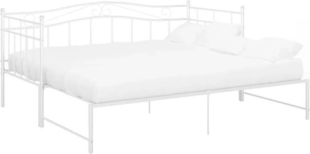 vidaXL Ausziehsofa Bettgestell aus Metall in Weiß, B/T/H: 90 x 200 cm - Bild 1