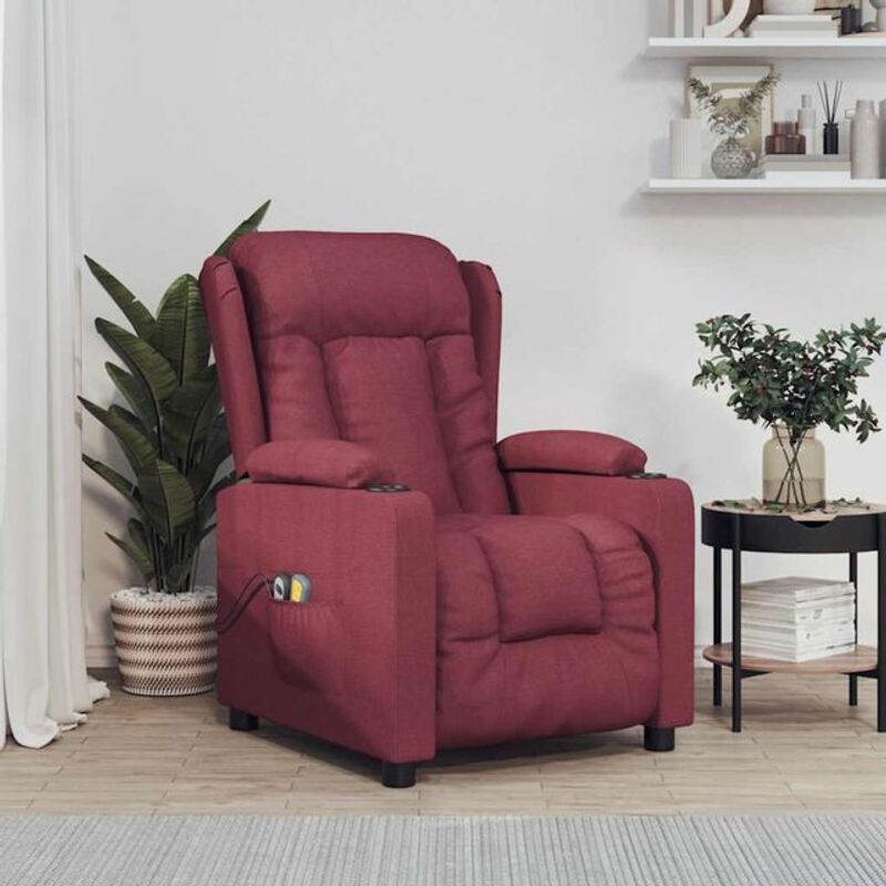 Elektrischer Massagesessel vidaxl als Relaxsessel aus Stoff in Rot - Bild 1