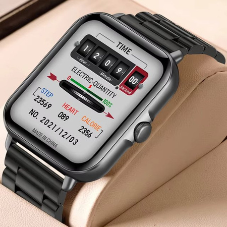 LAXASFIT Smartwatch mit Bluetooth-Anrufen und Musikwiedergabe, Digitale Fitness-Uhr für Männer und Frauen, kompatibel mit iOS und Android, in Schwarz oder Silber