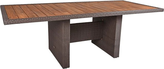 DELUKE Gartentisch ESSEN aus Akazie in Weidengrau, wetterfester Outdoor-Terrassentisch, B/T/H: 220 x 100 x 75 cm - Bild 1