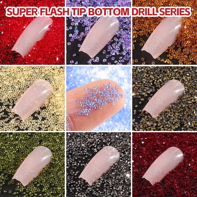 Mini Pixie Kristall Zirkon Steine für Nail Art, 1,2 mm, Glänzend - Bild 4