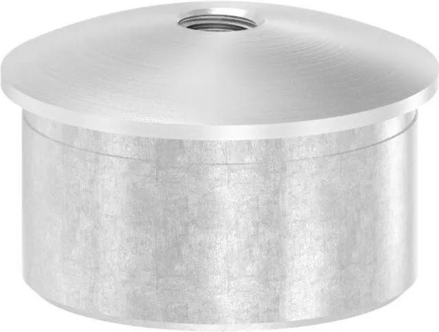 FeNau Rohrabschlussstopfen aus Edelstahl V2A in Silber für Ø 42,4 mm Rohr mit M8 Gewinde zum Kleben - Bild 1