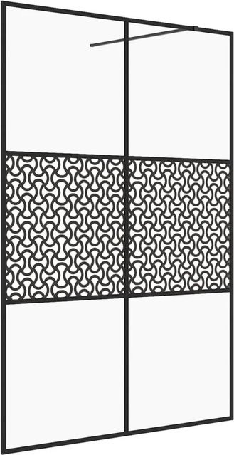 vidaXL Duschwand für begehbare Dusche aus klarem ESG-Glas, Farbe: Schwarz, B/H: 140 x 195 cm - Bild 1