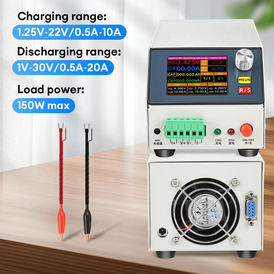 Gaqqee BT22V-1020A Programmierbarer Batterie-Lade- und Entladetester mit 20A, 150W, 4-Draht-Kelvin-Messung, 8 Modi und 2,4-Zoll-Farbdisplay inklusive PC-Software für Li-Po, Li-Ion und LiFePO4 - Bild 4