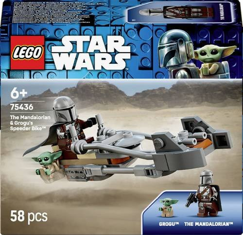 LEGO Star Wars Der Mandalorianer und Grogu auf ihrem Speeder Bike, ab 6 Jahren - Bild 1