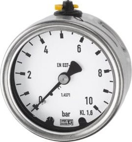 Riegler Manometer aus CrNi-Stahl in Silber, G 1/4 hinten zentrisch, Messbereich 0 - 6,0 bar, Durchmesser 63 mm - Bild 1