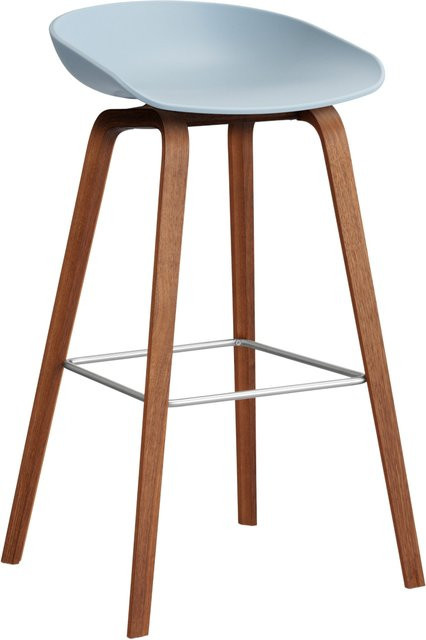 HAY About A Stool AAS 32 Hocker in Blau mit Eichenholz oder Walnussholz und Polypropylen - Bild 1