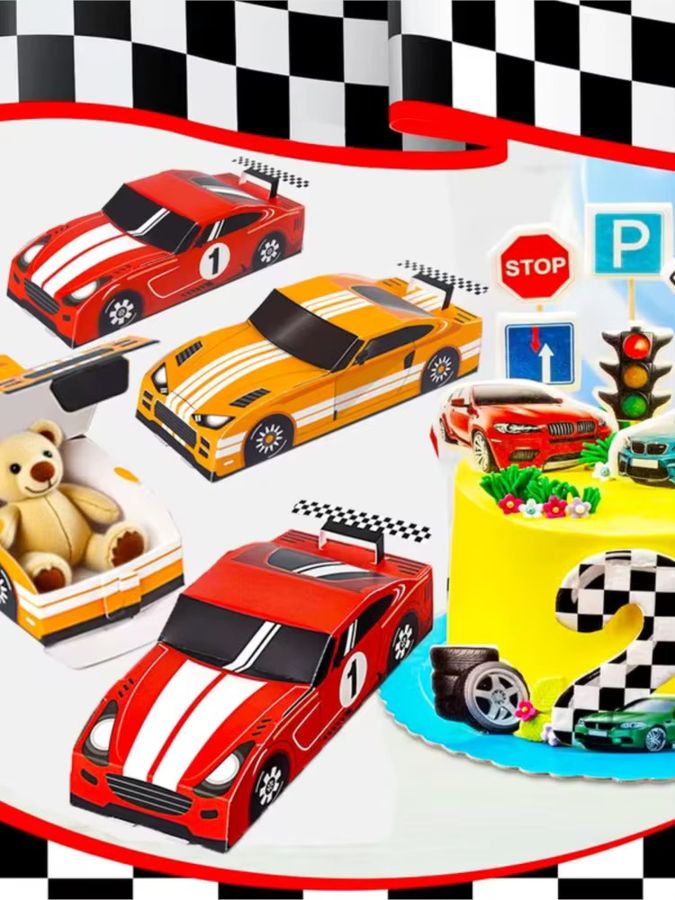 ZQNYCY Racing Auto Thema Geschenkboxen für Kinder Geburtstag Party Favors in Rot, 10 oder 20 Stück - Bild 6