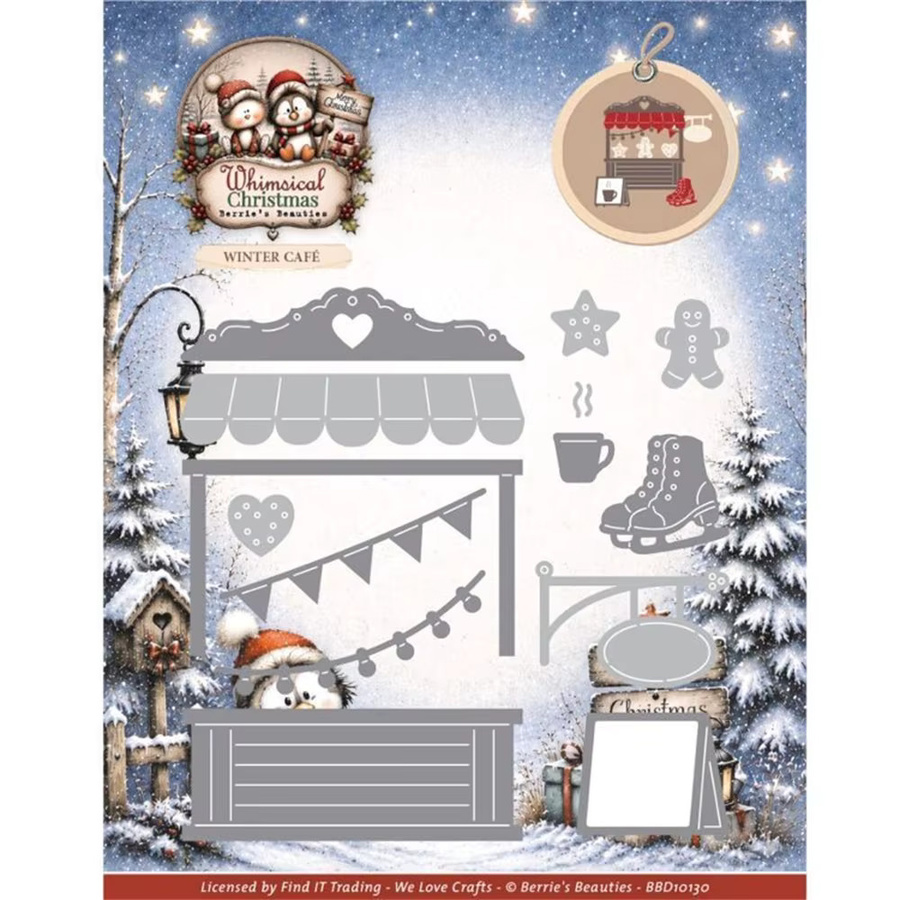 Festliches Wald-Stanzset aus Metall in Silber für Scrapbooking und Basteldekoration - Bild 3