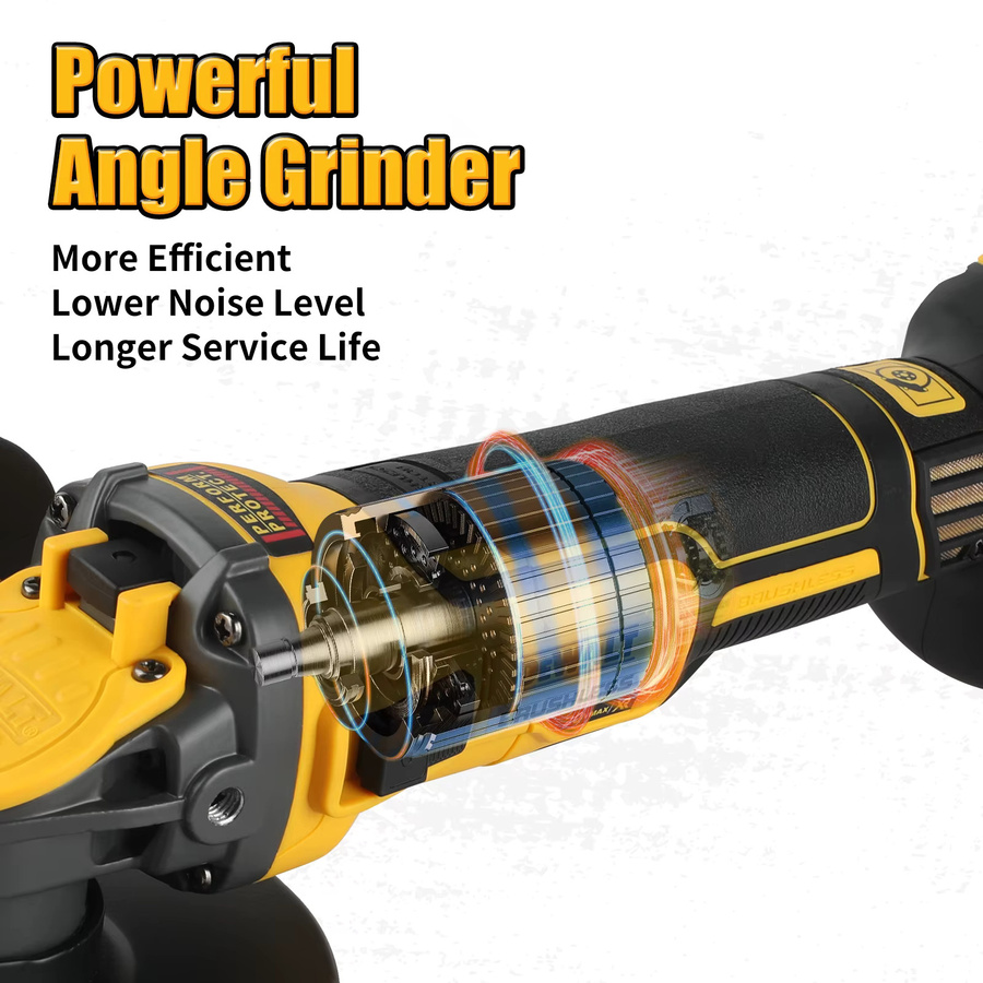 DeWalt Winkelschleifer DCG409, 20 V bürstenloser Akku-Schleifer, Gelb, 125 mm - Bild 2