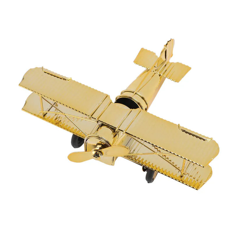 OutsideWorld Vintage Flugzeug Dekoration aus Metall in Gold - Bild 2