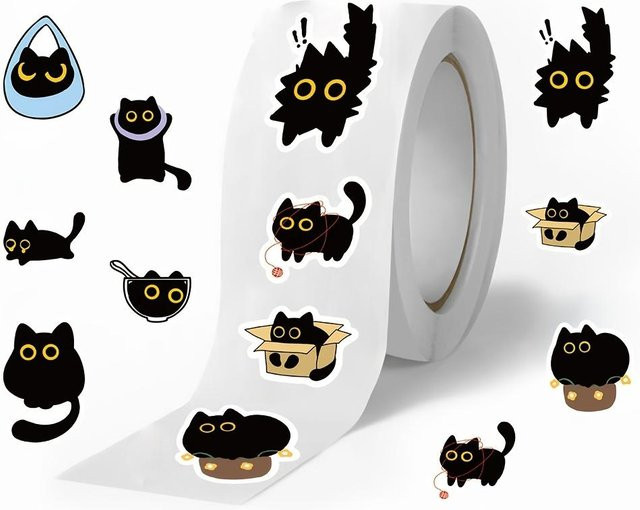 Ouyaohong Schwarze Katzen Aufkleber aus Papier für Schreibwaren und Geschenkverpackungen - Bild 1