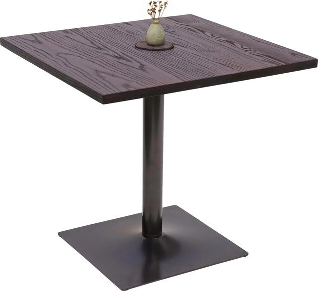 Bistrotisch MCW-H10 aus Ulme Holz in Dunkelbraun, Industrial Bartisch für Gastronomie und Wohnbereich, B/T/H: 75 x 80 x 80 cm - Bild 1