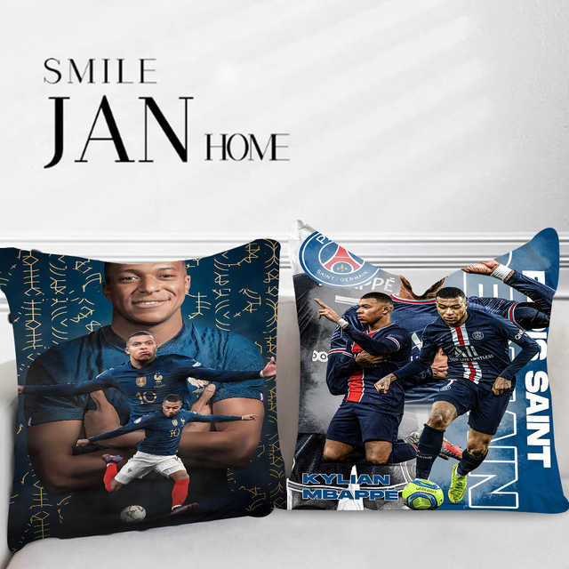 Beast Kingdom K-Kylian Football Star M-Mbappe Kissenbezug in Blau, quadratisch, 30 x 30 cm - Bild 1