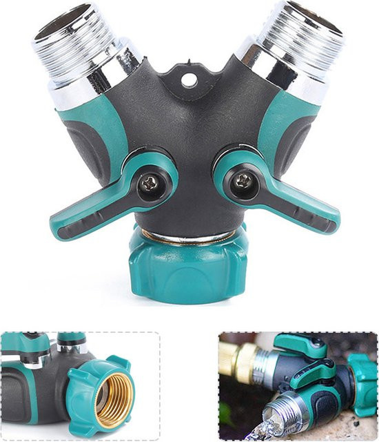 YTYIN 3/4 Zoll Y-förmiger Verteiler mit Gummibeschichtung und separater Durchflusssteuerung für deine Gartenbewässerung - Bild 1
