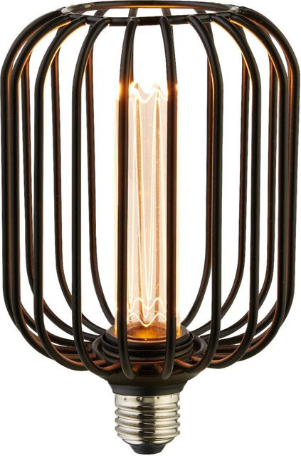 Searchlight Dekolampe Cylinder in Schwarz mit E27 Fassung und LED Filament - Bild 1