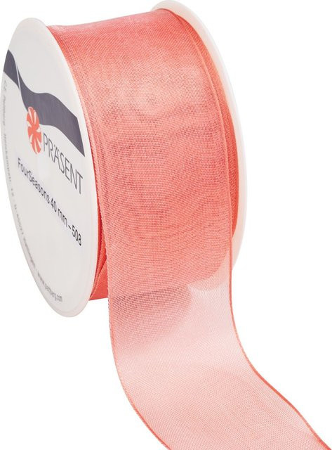 Seidenband Koralle in Rot aus Polyester - Bild 1