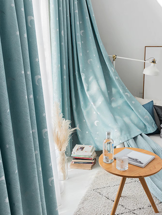 CENTURyMiG Vorhang mit Sternen-Design in Blau, blickdicht, minimalistisch für Kinderzimmer und Schlafzimmer - Bild 2