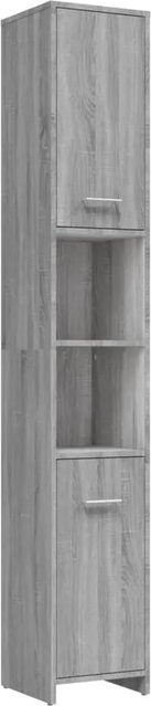 vidaXL Badezimmerschrank Sonoma Grau aus Holzwerkstoff, B/T/H: 30 x 30 x 183,5 cm - Bild 1