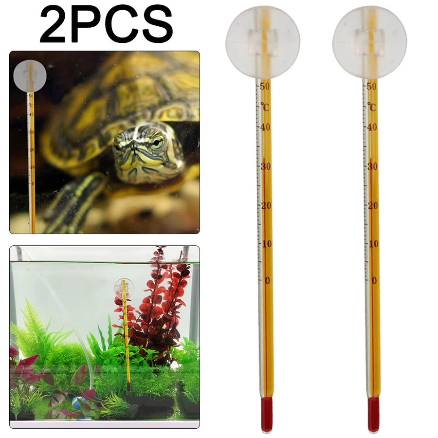 JOCESTYLE 2er Set Glas-Aquarium-Thermometer für Fischbecken und Schildkröten, transparent - Bild 2