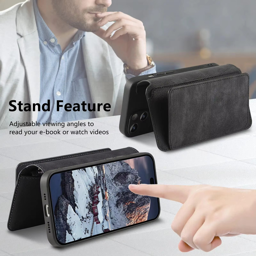 VYOPBC 2-in-1 Magnetische Lederhülle mit abnehmbarem Kartenhalter und MagSafe Brieftasche für Google Pixel 10 11 Pro XL 7 8 9 Pro XL 8A 9A in Schwarz oder Blau - Bild 5