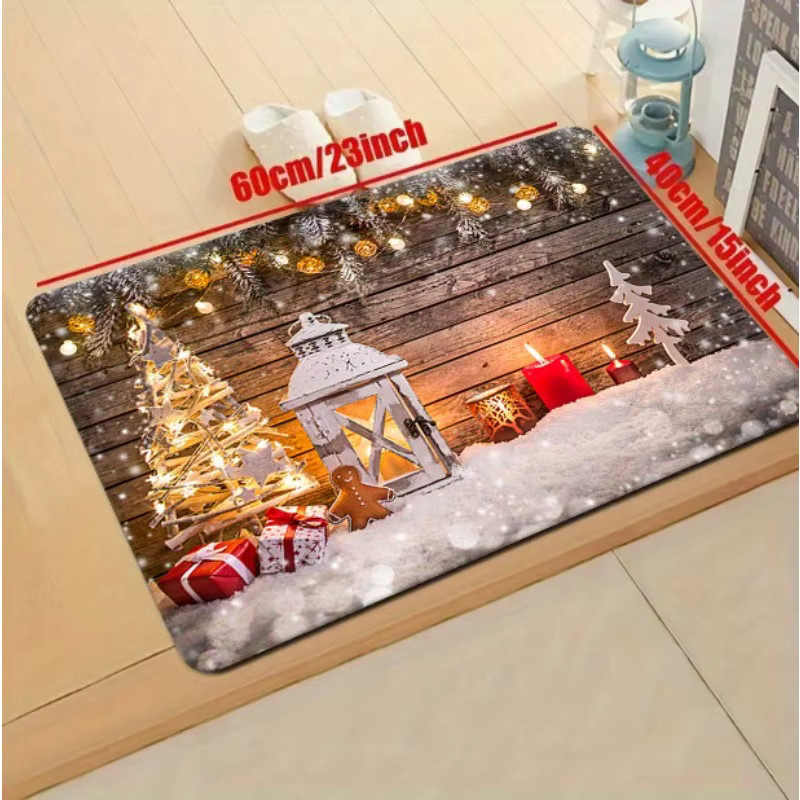 VIKAMA Weihnachten Schnee Szene Teppich Set aus 2 Stück, Mehrfarbig, B/T: 60 x 40 cm - Bild 4