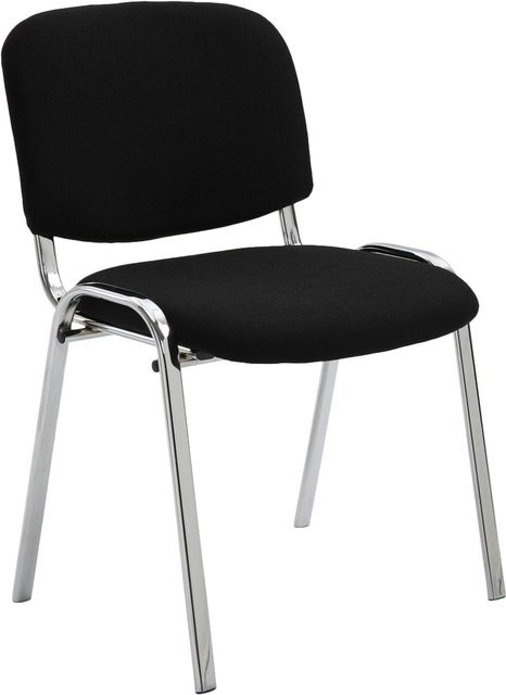 CLP Konferenzstuhl KEN CHROM Stapelstuhl mit Stoffbezug und Metallgestell in Chromoptik - Bild 1