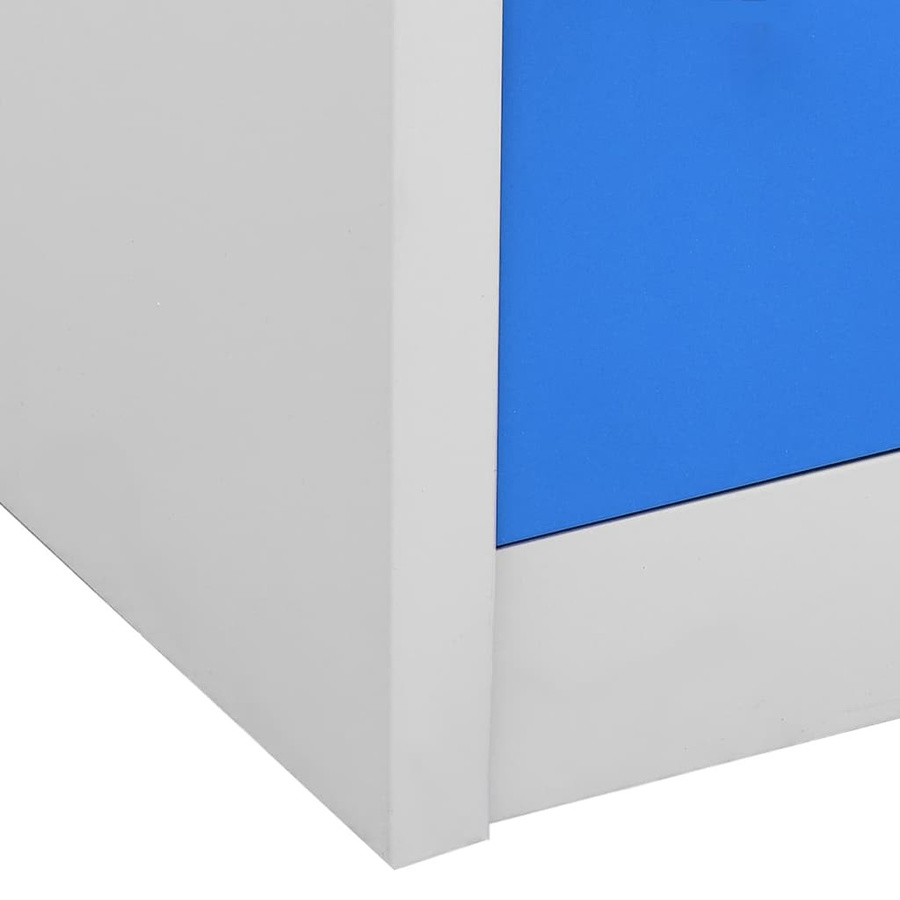 vidaXL Schließfachschrank aus Stahl in Grau und Blau, abschließbar, B/T/H: 90 x 45 x 92,5 cm - Bild 2