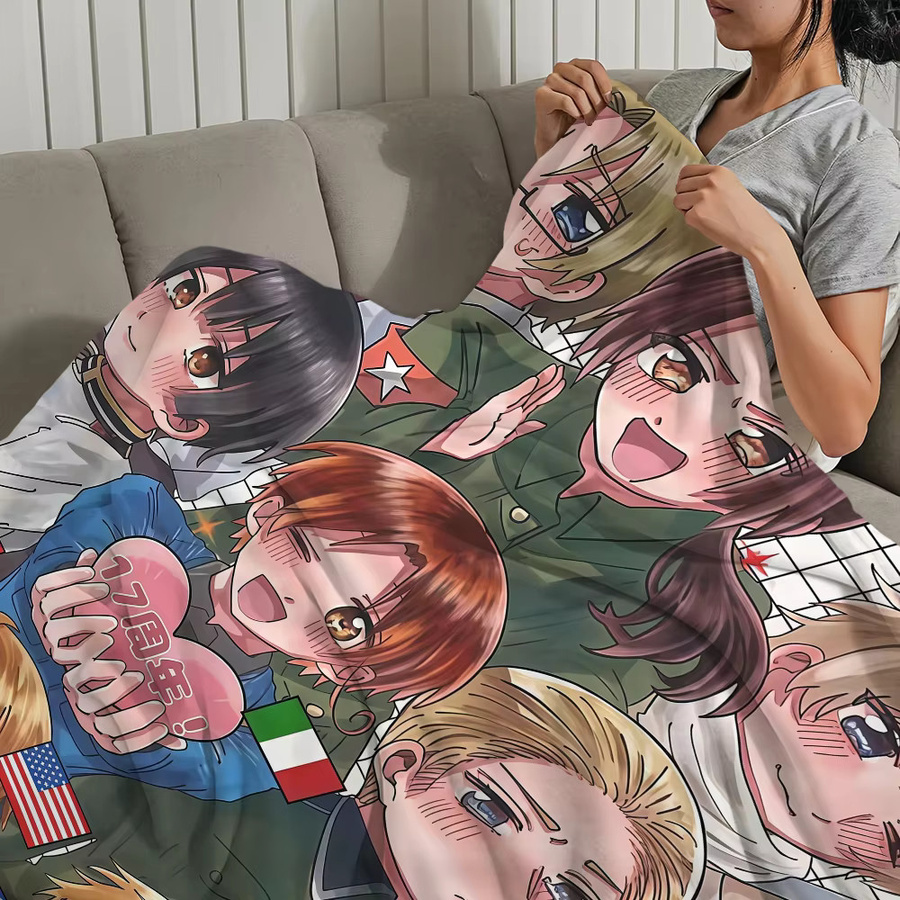 Weiche Hetalia Überwurfdecke mit Sternen-Design in Multicolour aus Polyester für Bett, Sofa oder Picknick - Bild 5