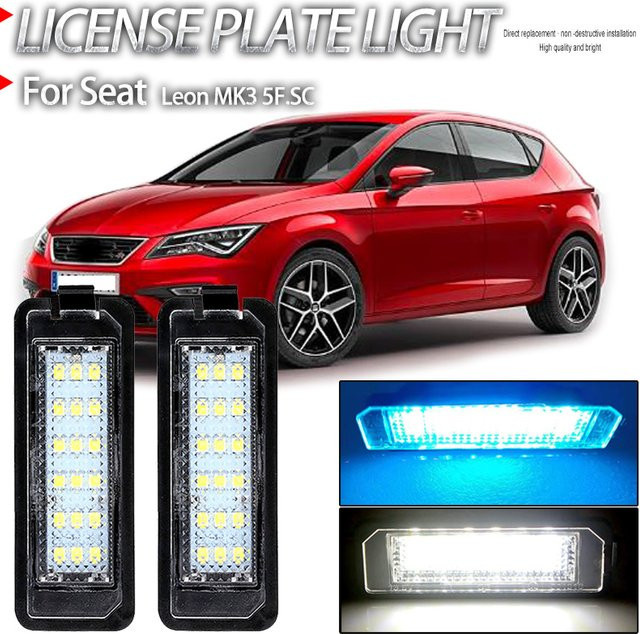 2 Stück LED Kennzeichenleuchten Canbus Fehlerfrei für Seat Leon MK3 5F - Bild 1